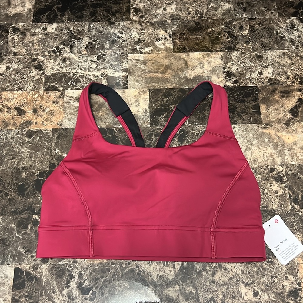 LULULEMON POWER THROUGH BRA POME COLOR NWT - Picture 4 of 6